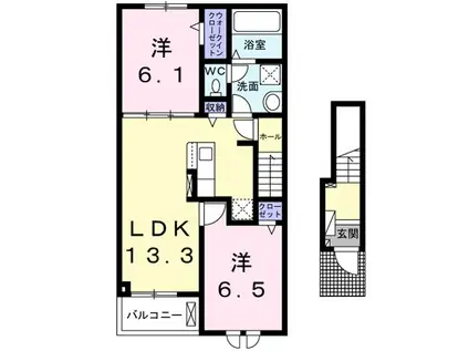 音吉 5TH(2LDK/2階)の間取り写真