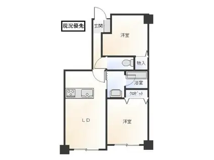 JCITY新杉田(2DK/6階)の間取り写真