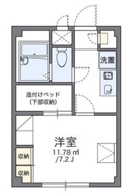 レオパレス東大井(1K/3階)の間取り写真