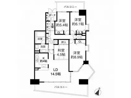 リバティーパーク枚方A棟(4LDK/7階)の間取り写真