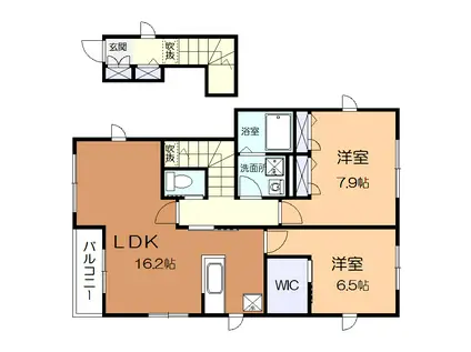メゾンルミナス(2LDK/2階)の間取り写真