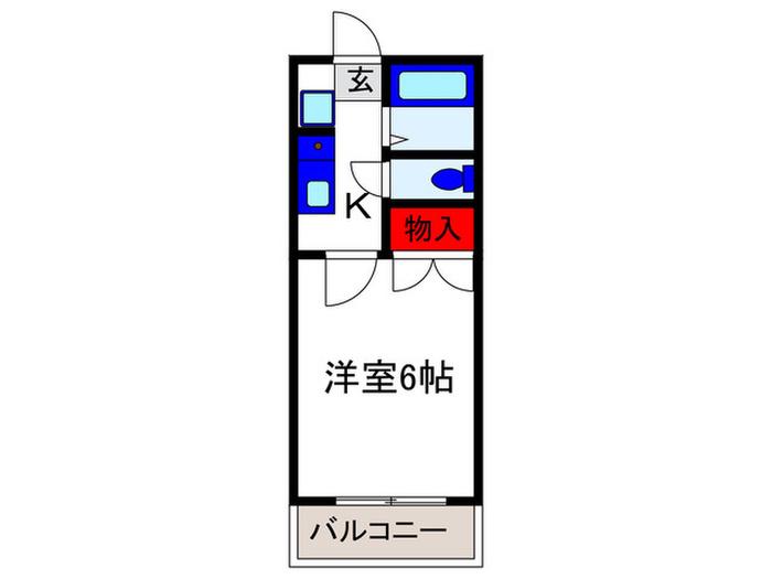 ゆかりハイツA(1K/2階)の間取り写真