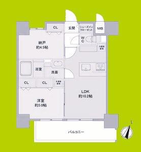 LOUIS RESIDENCE弁天町(1SLDK/7階)の間取り写真