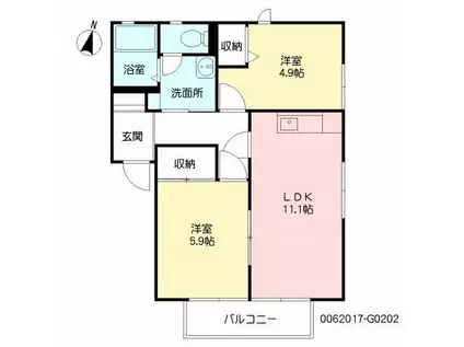 グリーンパーク96 G(2LDK/2階)の間取り写真