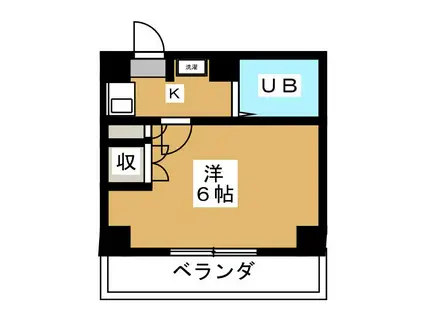 メゾンドゥホリエ(1K/3階)の間取り写真