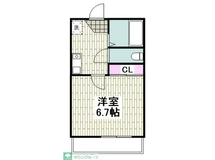 メゾンK(1K/1階)の間取り写真