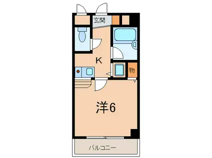 サウザー岡本(1K/2階)の間取り写真