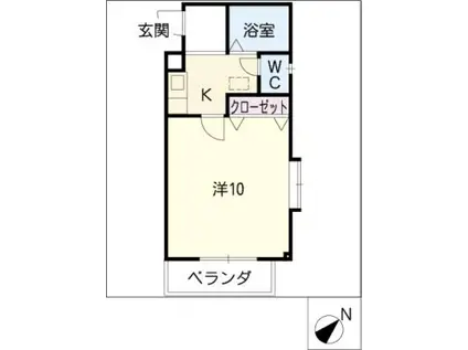 プラシードマンション横根(1K/2階)の間取り写真