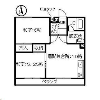 コーポかとう(2DK/1階)の間取り写真