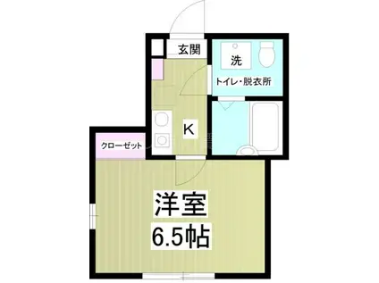 ベルフルーブ(1K/1階)の間取り写真