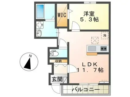 ファインハイム(1LDK/1階)の間取り写真