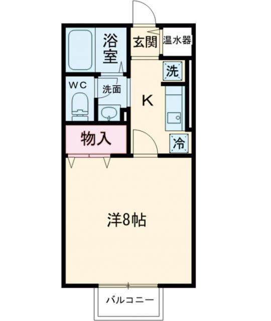 条南スクエア B棟(1K/1階)の間取り写真