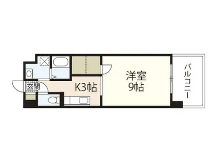 ロアール南竹屋(1K/6階)の間取り写真