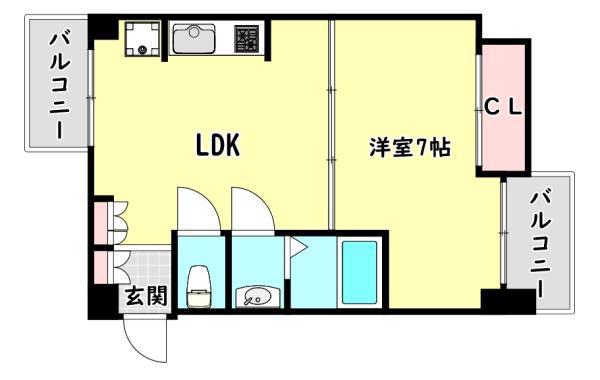 ドムス門真(1LDK/8階)の間取り写真