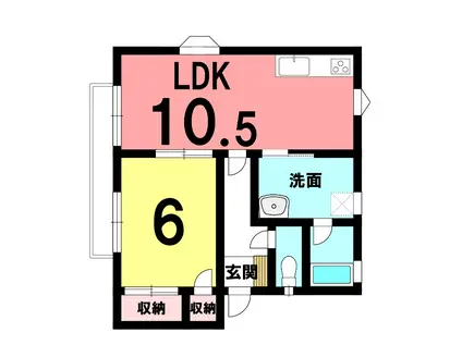 アブニールSAITOD(1LDK/2階)の間取り写真