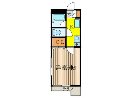 アヴァンセ赤羽II(1K/1階)の間取り写真
