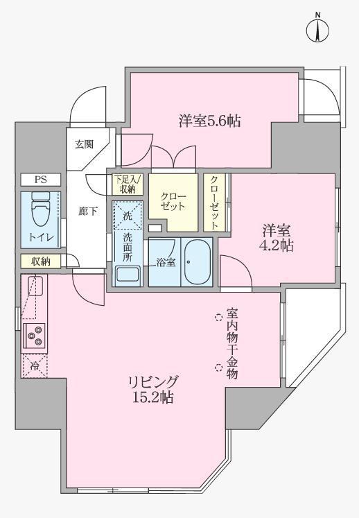 V-STYLE入谷(2LDK/12階)の間取り写真