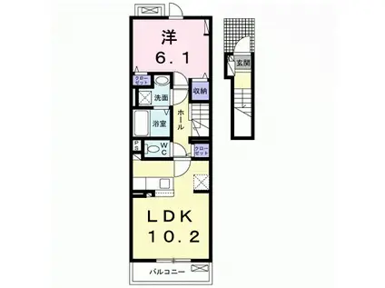 KRANFROH坂本(1LDK/2階)の間取り写真