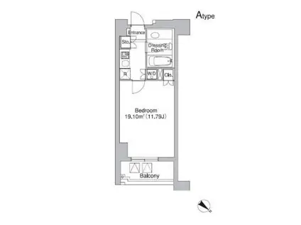 レジディア市ヶ谷II(1K/5階)の間取り写真