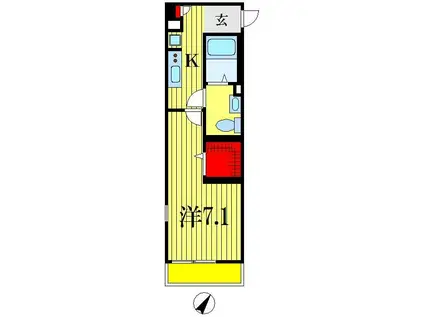 リブリ・本千葉(1K/3階)の間取り写真