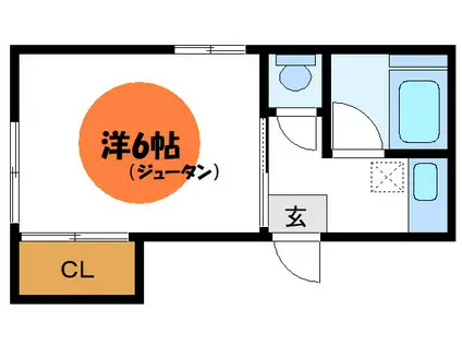 メイプルハウス(1K/2階)の間取り写真