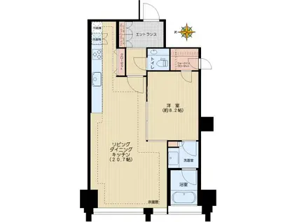 ラ・トゥール飯田橋(1LDK/17階)の間取り写真