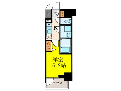 エスリード江坂セントラム(1K/1階)の間取り写真