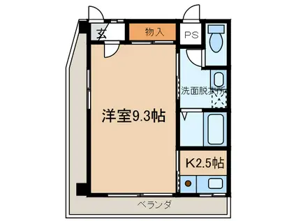 ル・ポール八事(1K/2階)の間取り写真