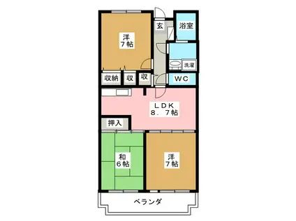 モアクレスト(3LDK/2階)の間取り写真