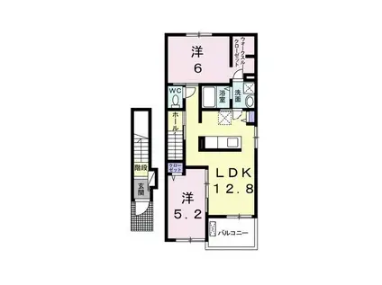 ARMAGNAC A(2LDK/2階)の間取り写真