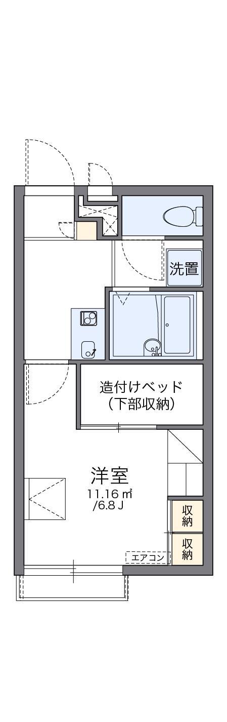 レオパレスフォレーゼ別府(1K/2階)の間取り写真