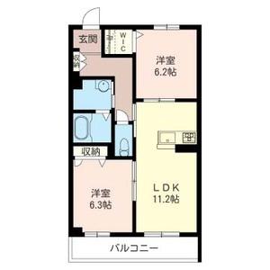 フェリーチェ(2LDK/1階)の間取り写真