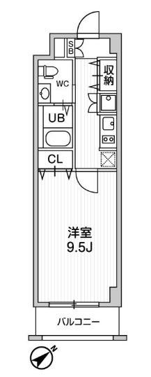 CASSIA市川妙典(1K/4階)の間取り写真
