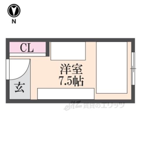 GOODROOMRESIDENCE奈良(ワンルーム/1階)の間取り写真