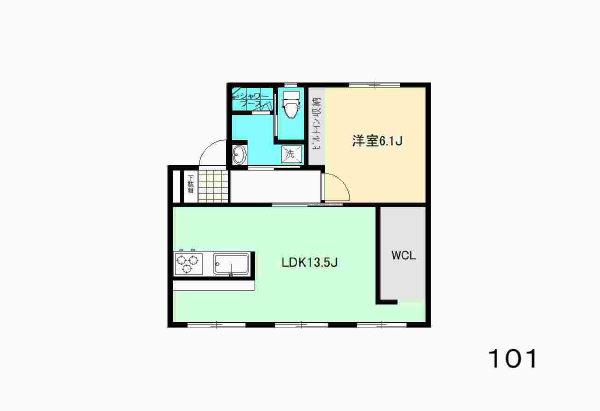 グリーンハイツ野村(1LDK/1階)の間取り写真