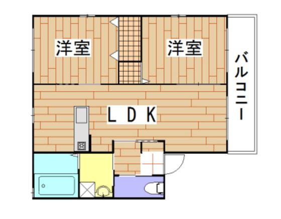 ヴィラコート本町(2LDK/2階)の間取り写真