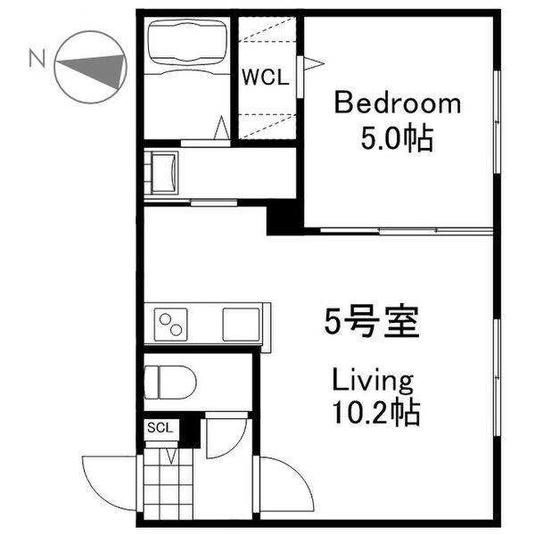 LIEN 元町(1LDK/1階)の間取り写真
