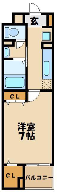 レシデンシア SK(1K/2階)の間取り写真