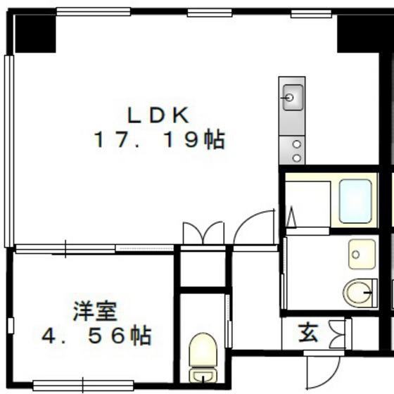 ブランロゼ二日町(1LDK/4階)の間取り写真