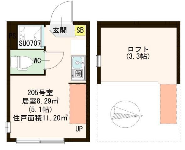 ANNEX(ワンルーム/2階)の間取り写真