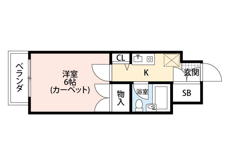 エトワール福島第3(1K/5階)の間取り写真