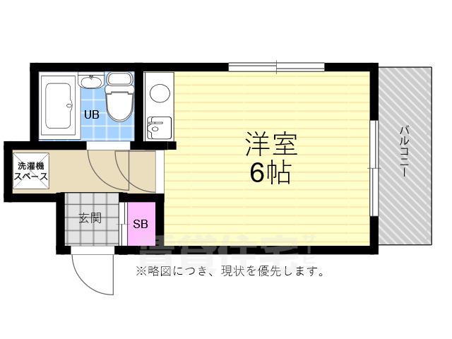 ダイアパレス比治山公園(ワンルーム/6階)の間取り写真