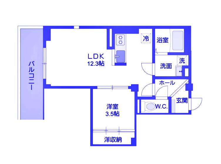 サンビューノ仲町台(1LDK/2階)の間取り写真