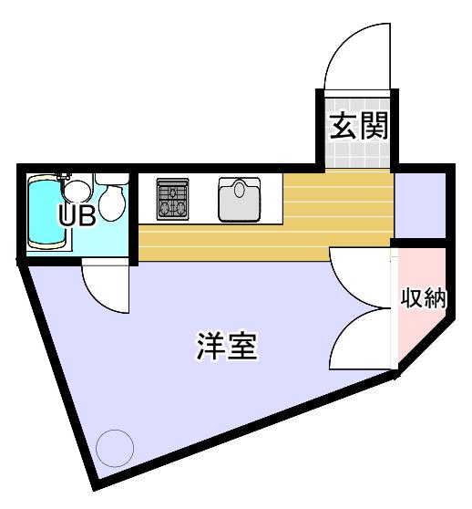 海谷ビル(ワンルーム/3階)の間取り写真