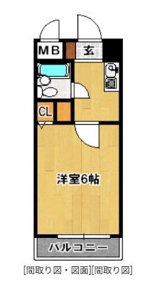 フォーラム白金(1K/4階)の間取り写真