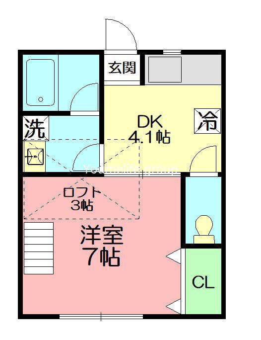 コンフォート辰巳(1K/1階)の間取り写真