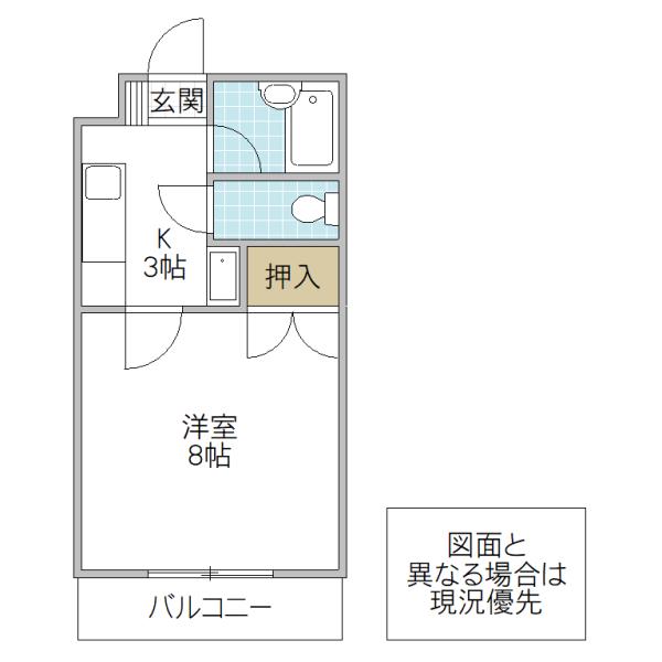 メディアフラット(1K/4階)の間取り写真