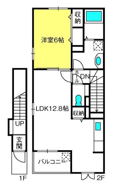 セレーノ・カーサ(1LDK/2階)の間取り写真