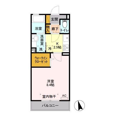 ラフィーネ MATSUNAMI(1K/3階)の間取り写真