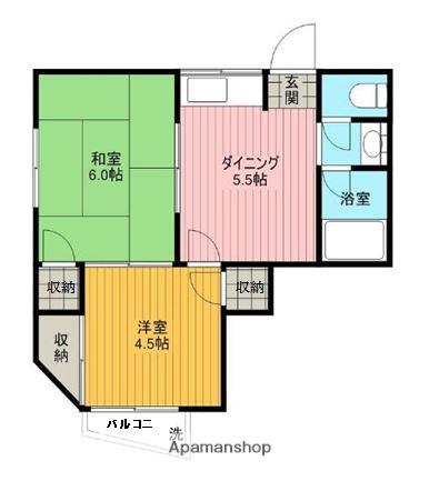 ハウス紫陽花(2DK/2階)の間取り写真